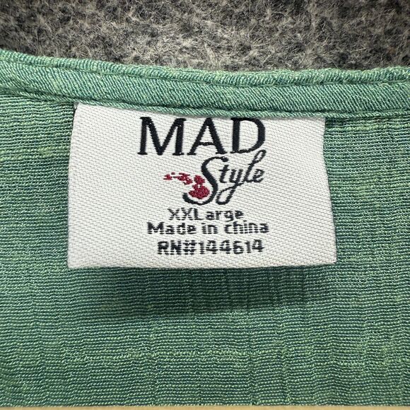 Unbranded Dress Women XXL Mini 3/4 Sleeve Green  V Neck Rayon - Picture 3 of 7